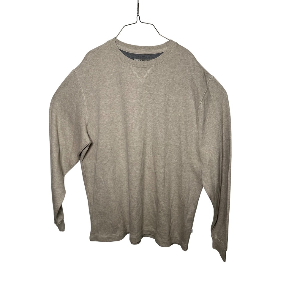 Covington Mens XL Oatmeal‎ Cotton Long Sleeve Crew Neck Knit Top Shirt